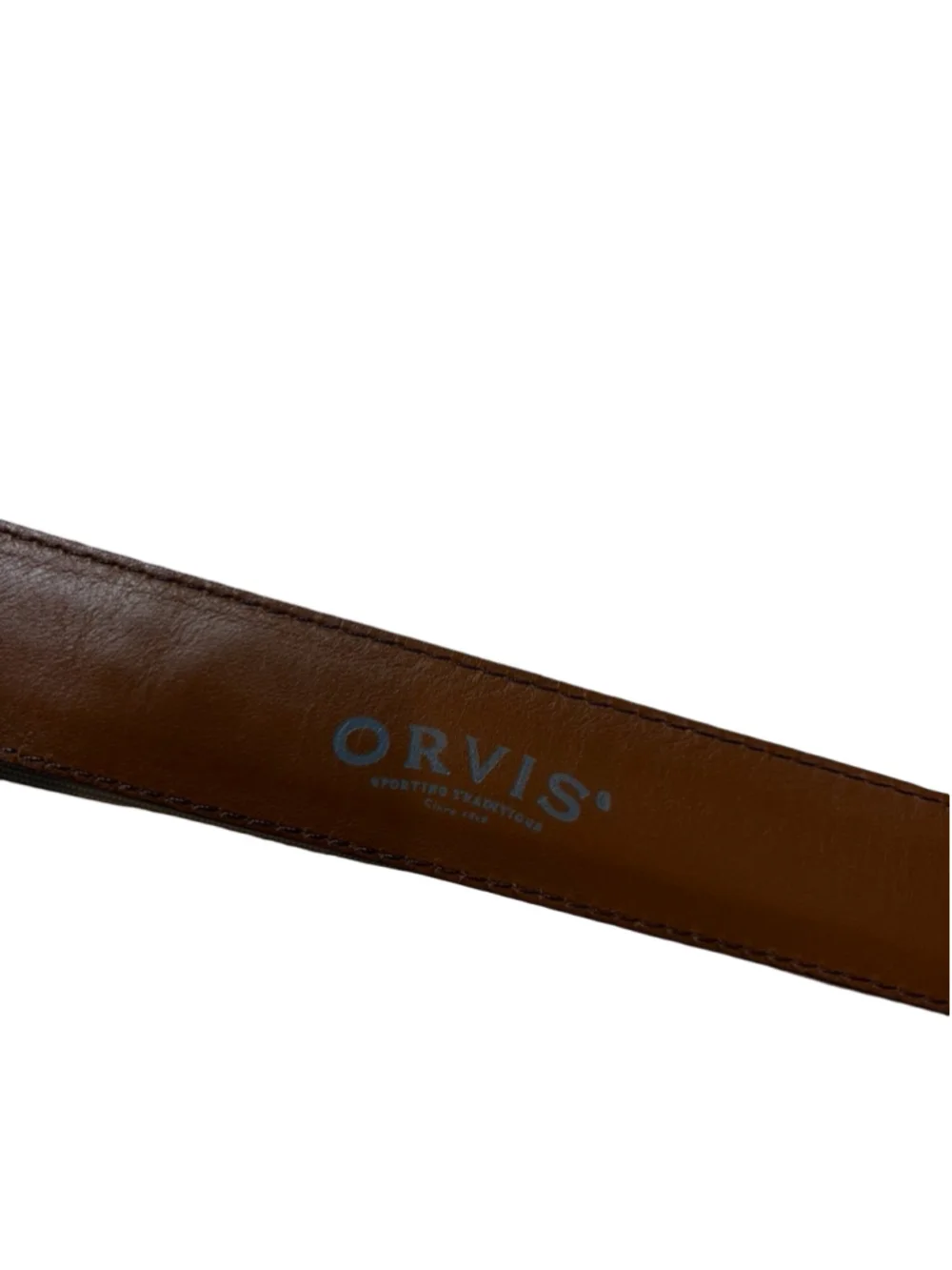 Orvis Brown Leather Western Ivory Inlay Braided Belt Size 42